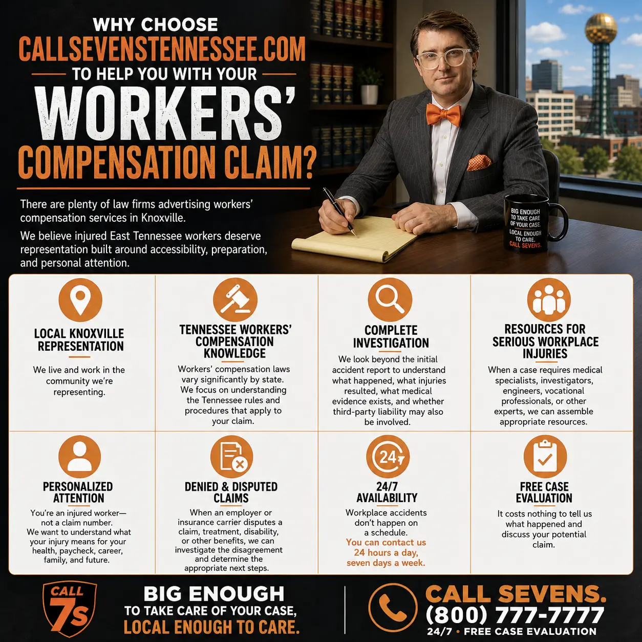 Why choose CallSevensTennessee.com for your Workers' Compensation Claim?